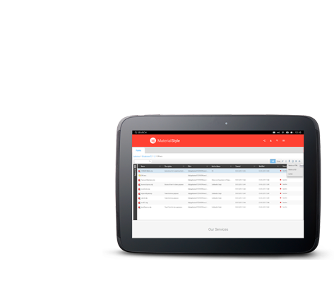 FlexSystem solution tablet view