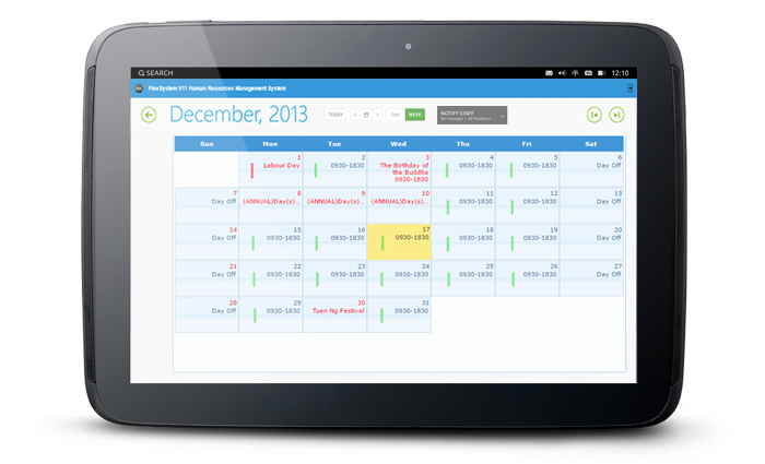 FlexSystem human resources management system attendance